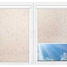 Рулонные шторы UNI Рябина-бежевый